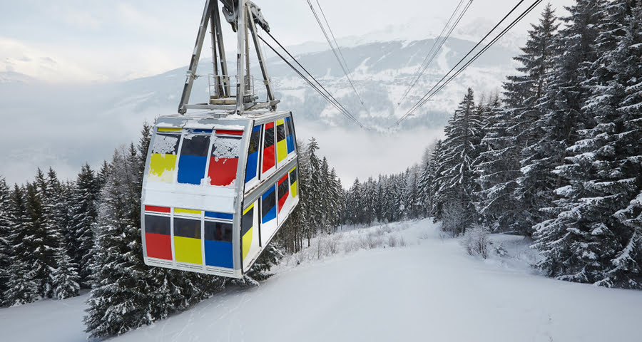 een dubbeldekkergondel van de Vanoise Express